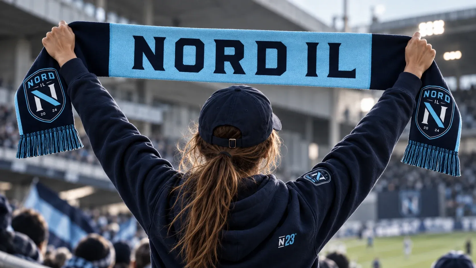 Nord IL-skjerfet utbrettet i full lengde